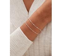 Simply Silver Simply Silver Silver Tone Sterling 925 Polished Double Row Ball Chain Bracelet