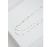 Simply Silver Simply Silver Silver Tone Sterling 925 Polished Double Row Ball Chain Necklace