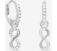 Simply Silver Simply Silver Sterling Silver 925 Pave Infinity Charm Hoop Earrings