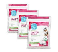 Simply Soft - Lot de 600 boules de coton bio de qualité supérieure (3 sacs) 100% pur coton, certifiées biologiques, hypoallergéniques, grandes, douces et absorbantes pour la beauté, les cosmétiques,
