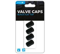 Simply VAL03 Lot de 4 Bouchons de Valve Plats Noirs Installation Facile