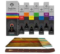 Simply Vedic 7 Chakra Premium 140 bâtons de Massage, à Main, durée 60 Minutes avec brûleur d'encens | pour Le Yoga, l'aromathérapie et la décoration intérieure (20 bâtons x 7 Chakras)