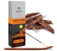 Simply Vedic Agar Oudh 250 grammes (Environ 135 bâtonnets d'encens + Porte-encens) | Dure 60 Minutes, idéal pour la méditation, Le Yoga, la guérison spirituelle, Les prières, l'aromathérapie