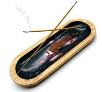 Simply Vedic Porte-encens pour bâtons d'encens, brûleur d'encens, récupérateur de cendres, plateau d'encens pour décoration d'intérieur, 28 cm de long, univers