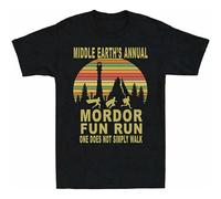 Simply Walk Annual Middle Run Mordor Fun Not Earth's Tee One Does Unisex 100% Cotton Short-Sleeve T-Shirts Black M