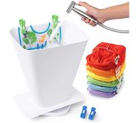 SimplyImagine SprayStand - Cloth Diaper Sprayer Splatter Shield - Contains Spray and Debris When Rinsing Cloth Diapers, Clothing, Shoes, and More in Toilet Spray Bucket Pail