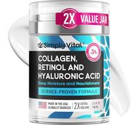 SimplyVital Crème au collagène au rétinol et à l'acide hyaluronique Crème anti-âge au rétinol pour le visage, le cou et le décolleté, hydratant quotidien 100 ml