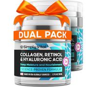 SimplyVital Crème hydratante au collagène pour le visage - Crème anti-âge au rétinol pour le visage, le cou et le décolleté avec acide hyaluronique, crème hydratante pour le visage pour un usage