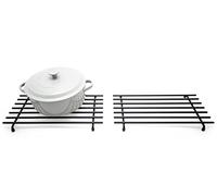 simplywire - Dessous de Plat - Lot de 2 - Résistant à la Chaleur - Protection du Plan de Travail dans la Cuisine - Grand - Noir