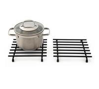 simplywire - Dessous de Plat - Lot de 2 - Résistant à la Chaleur - Protection du Plan de Travail dans la Cuisine - Carré - Noir