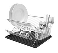 simplywire Égouttoir à vaisselle pliable avec panier à couverts - Chromé