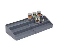 simplywire - Étagère à épices extensible à trois niveaux - Organisateur de placard de cuisine - Gris