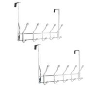 simplywire - Lot de 2 - Patère de Porte - 10 Crochets - Acier Chromé