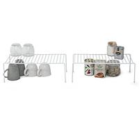 simplywire - Organisateurs de placard de cuisine - Lot de 2 étagères de rangement - Blanc
