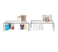 simplywire - Organisateurs de Placard de Cuisine - Lot de 2 étagères de Rangement - Noir