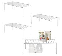 simplywire - Organisateurs de placard de cuisine - Lot de 4 étagères de rangement - Chrome