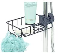 simplywire - Panier de douche - À visser sur la colonne de douche - Étagère de salle de bain sans perçage - Noir