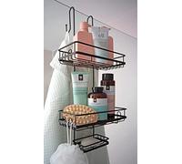 simplywire - Panier de douche haut de gamme - Étagère de rangement de salle de bain suspendue - Résistant à la rouille - Noir