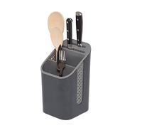 simplywire - Panier d'évier - Organiseur d'ustensiles avec panier à couteaux - Rangement à couverts - Bac d'égouttement amovible - Antidérapant - Gris