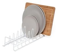 simplywire - Porte-Assiettes/plaques de Cuisson/couvercles - Organisateur de Placard de Cuisine - Acier recouvert de Plastique Blanc