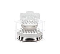 simplywire - Range-assiettes à 3 niveaux - Organisateur de placard de cuisine - Blanc