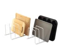 simplywire - Supports pour plaques de Cuisson et Planches à découper - Lot de 2 - Rangement des casseroles - Organisateur de Placard de Cuisine - Blanc