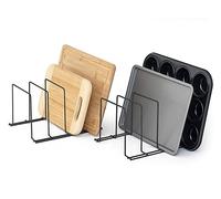 simplywire - Supports pour plaques de cuisson et planches à découper - Lot de 2 - Rangement des casseroles - Organisateur de placard de cuisine - Noir
