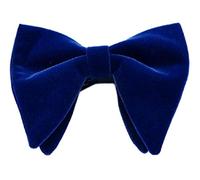 Simpowe Nœud papillon surdimensionné pré-noué en velours pour homme, bleu, Large