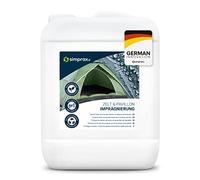 SIMPRAX® Imperméabilisant Tissu Tente Camping - Bombe Imperméabilisante Textile Bio & Résistante UV - Imperméabilisation Textile - Protection Tentes Auvents Meubles Extérieurs & Sacs - 5L