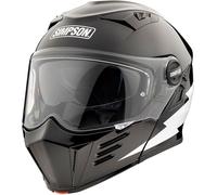 Simpson Darksome Hellfire, casque rabattable S Noir/Blanc Noir/Blanc