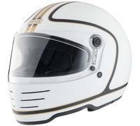 Simpson M62 Hondo Carbon Casque de moto, Blanc/Noir/Or, Taille S