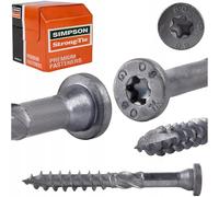 Simpson Strong-Tie Lot de 50 vis de raccordement à bois 8 x 40 mm à tête ronde Torx, Impreg+ protection contre la corrosion, homologuées ETA - Vis pour construction en bois pour connecteurs d'angle