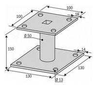 Pied de poteau fixe SIMPSON - A100xB150xC100xD130xF130mm - PPA150