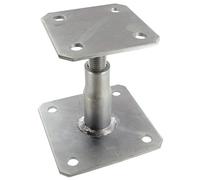 Pied de poteau réglable hauteur 100 à 150 mm platines 100 x 100 mm et 130 x 130 mm