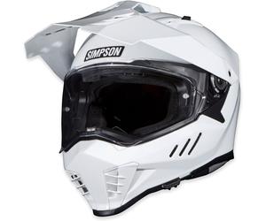 Simpson Xcursion Bandit Solid, casque d aventure L Blanc Blanc
