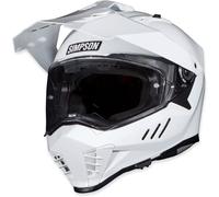 Simpson Xcursion Bandit Solid, casque d aventure XL Blanc Blanc
