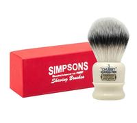 Simpsons Brosse de rasage Chubby 3 Sovereign Fibre - Manche imitation ivoire - Outil de rasage humide de qualité supérieure pour une mousse riche - Extra doux et dense - Blaireau de rasage de luxe