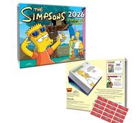 Simpsons Calendrier 2026 de bureau avec autocollants d'organisation inclus