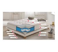 Simpur Relax Matelas 135x190 cm Magestic® | Double Technologie: Ressorts ensachés et Mousse HR Haute Densité | 30 cm d'Epaisseur | 11 Zones de Confort | Mi-Ferme et Moelleux | Multicouche différenciée