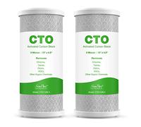 SimPure 10"x 4,5" Filtre à eau en charbon actif de coquille de noix de coco, pour les systèmes de filtration de la maison entière DB10C / DB10C-2, filtration du goût, élimination du chlore, 2 Pack