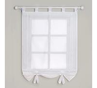 SIMPVALE 1 Pièce de Rideaux Romain Blanc 140x155cm Store Romain, Décoration Intérieur Rideau de Fenêtre, Les Rideaux Voilages pour Chambre Salon Cuisine Balcon