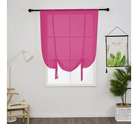 SIMPVALE 1 Pièce Rideau Voilages, Rose Rouge 60x120cm(LxH) Rideau Romain