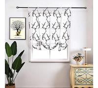 SIMPVALE 1 Pièce Store Romain Passe Broderie Transparent Rideau Voilage Décoration de Fenêtre pour Chambre Balcon Cuisine (Largeur 60cm / Hauteur 120cm, Noir)