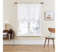 SIMPVALE 1 Pièce Store Romain Rideaux - Store Romain à Nouer avec Passe-Tringle Rideaux Voile - pour Chambre, Bureau, Salle de Bain, Cuisine, Gris, 60x140cm
