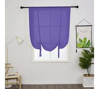 SIMPVALE 1 Pièce Store Romain Translucide Tulle Rideaux Voilages Vertical Poche de Tige pour Chambre Cuisine Salon, Violet Foncé, Largeur 100cm x Hauteur 120cm