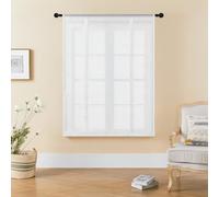 SIMPVALE 1 pièce, stores romaines en tulle avec lien, rideaux transparents avec passe-tringle, dentelle romantique, voile translucide, pour salon, chambre, balcon, cuisine, salle de bain, argenté