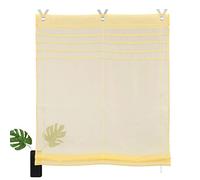 SIMPVALE 1 Pièce Stores Romains avec Crochets Rideau de fenêtre en Tulle pour Cuisine, Balcon, Salle d'étude, 45x140cm, Jaune