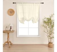 SIMPVALE 1 Rideau Romain Transparent avec Passe-Tringle pour Salon, Chambre à Coucher, Balcon, Cuisine, Salle de Bain - Crème - 80 x 140 cm