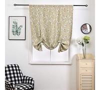 SIMPVALE 1 Store Romain Occultant avec Embrasse - Imprimé Floral - Rideau à Isolation Thermique avec Passe-Tringle - pour Chambre à Coucher, Salon, Cuisine, Balcon - Marron Clair - 140 x 140 cm