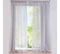 SIMPVALE Lot de 2 Rideaux Transparents - Élégants Rideaux en Voile de Couleur Unie avec Crochets de Rail - pour Chambre à Coucher, Salon, Balcon, Gris Clair, 140x250cm
